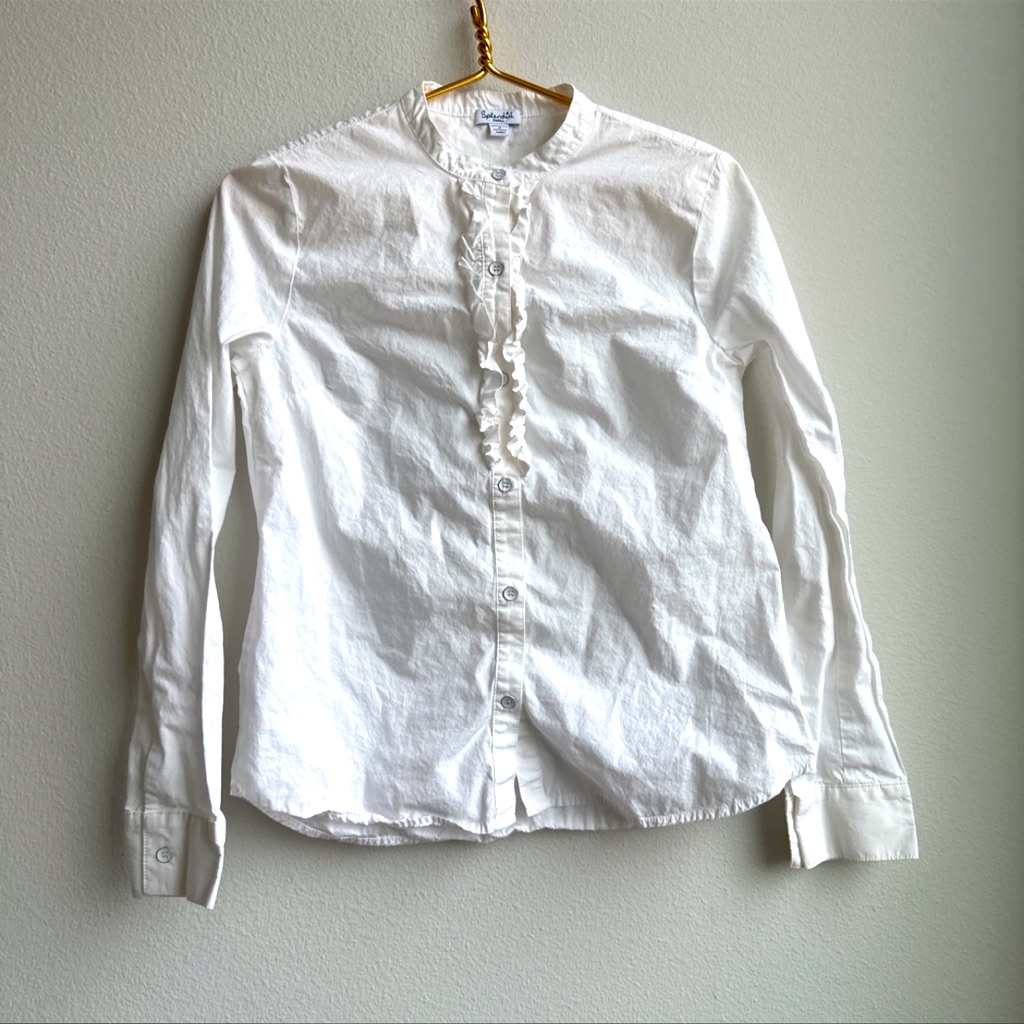 Splendid Ruffle Neck Button Down